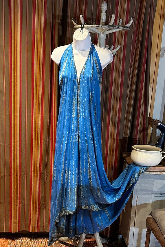Long Tie Dye Halter Maxi Bohemian Boho Chic Festival Ethnic Hippie Summer  One Size Feminine Dress. - Etsy