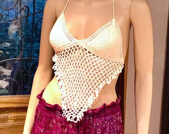 Crochet Bralette Top, Crochet Halter Top, Festival Crop Top, Festival Hippie Bralette, Boho Crop Top, Summer Beach Crochet Top, Festival Top