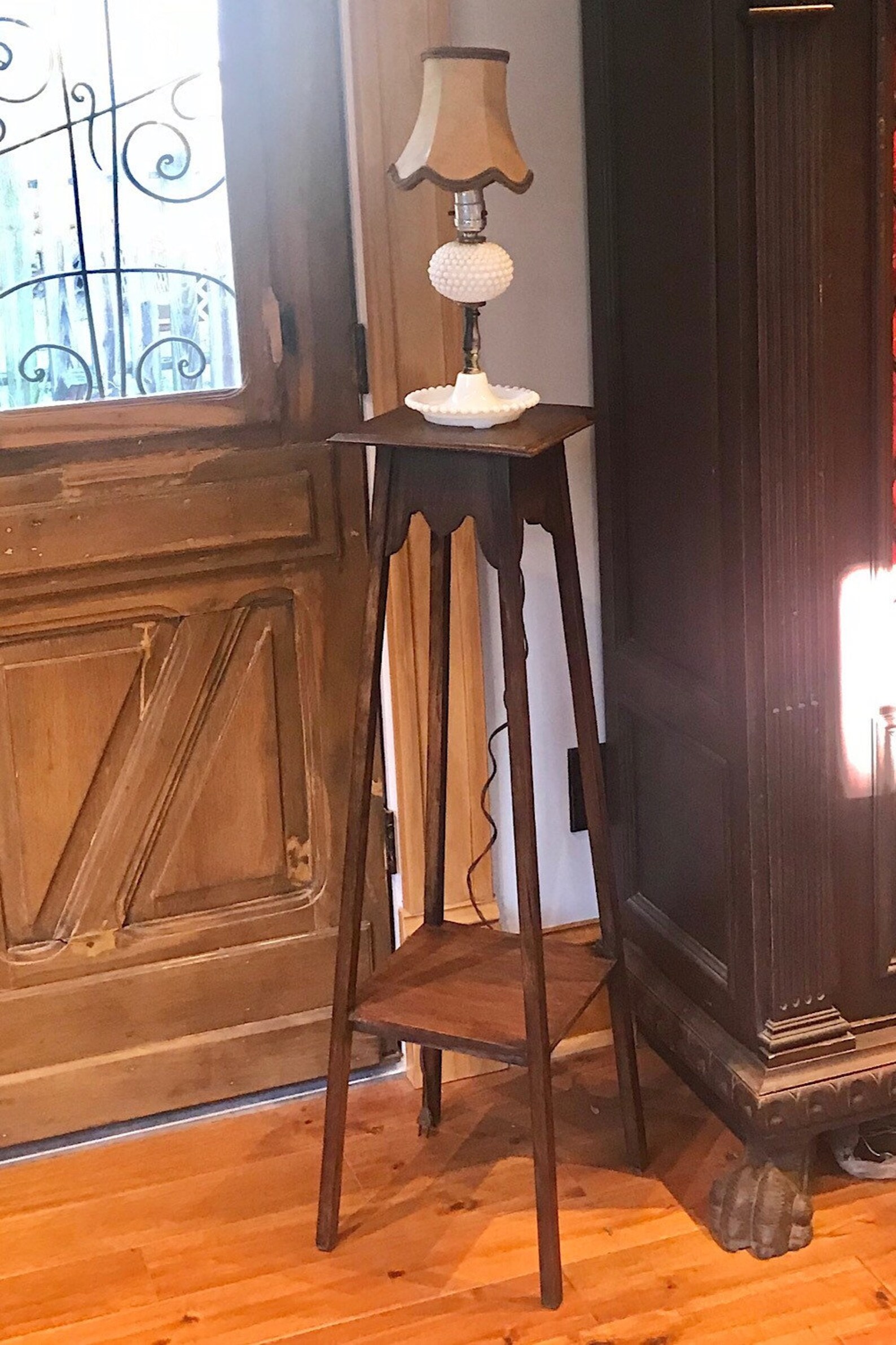 Tall Vintage Oak Wood Plant Stand/ Mid Century Vintage Tall Etsy