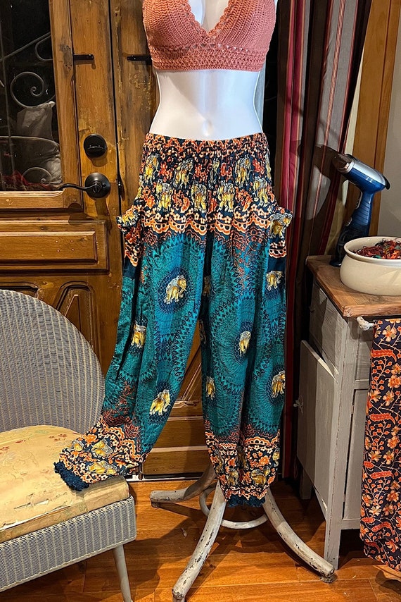 Harem Pants, Boho Festival Buddha Pants, Yoga Pants, Flow Pants