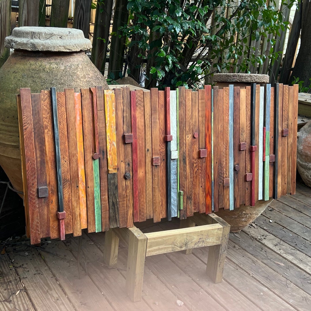 Wall Reclaimed Barn Wood Art Modern Large Rustic Mix Media, Sculpture ...