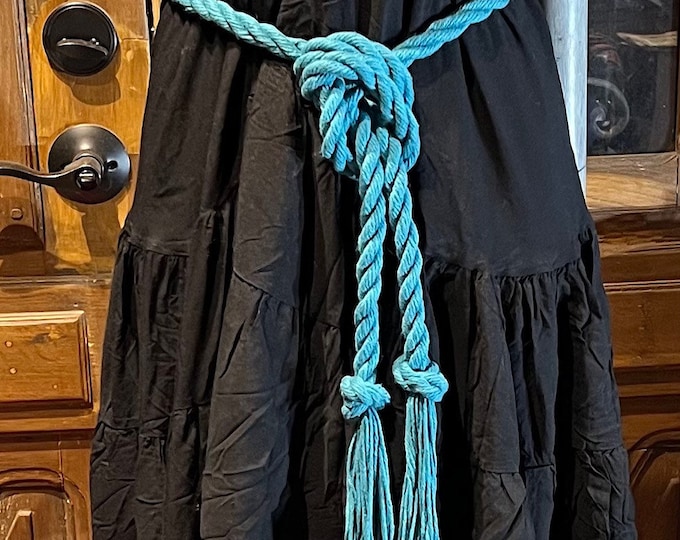 Cotton Long Rope knotted Belt, Twisted Boho festival Hippie Cotton Wrap Unisex belt tassel ends, Tribel Ethnic Rope Adjustable Belt