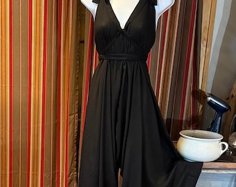 Black Jumpsuit Romper with Tie Straps