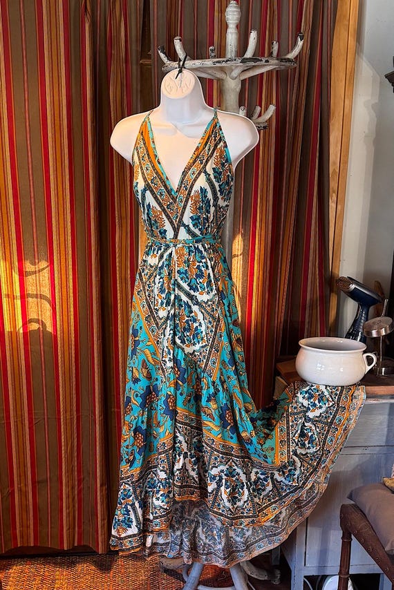 Boho Ruffle Long Dress, Hippie Dress, Open Back Dress, Bohemian Festival  Ethnic Dress, Boho Dress, Beach Halter Gypsy Ruffle Dress - Etsy