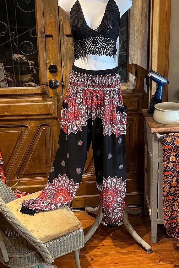 Harem Pants, Boho Festival Buddha Pants, Yoga Pants, Flow Pants