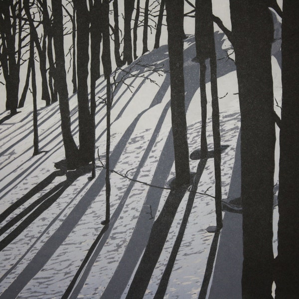 Silhouettes  Woodblock print