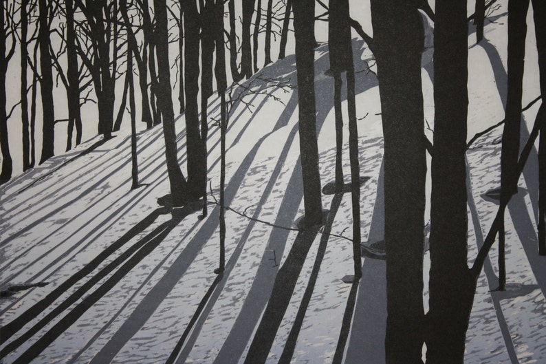 Silhouettes Woodblock print image 1