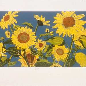 Sunflowers  7" x 20"  Woodblock