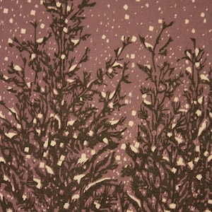 Falling Snow  6" x 7"  woodcut