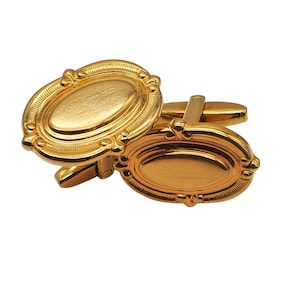 Oval Gold Tone Cufflinks Sarah Coventry Classic Engraved Parliament 5952 Links