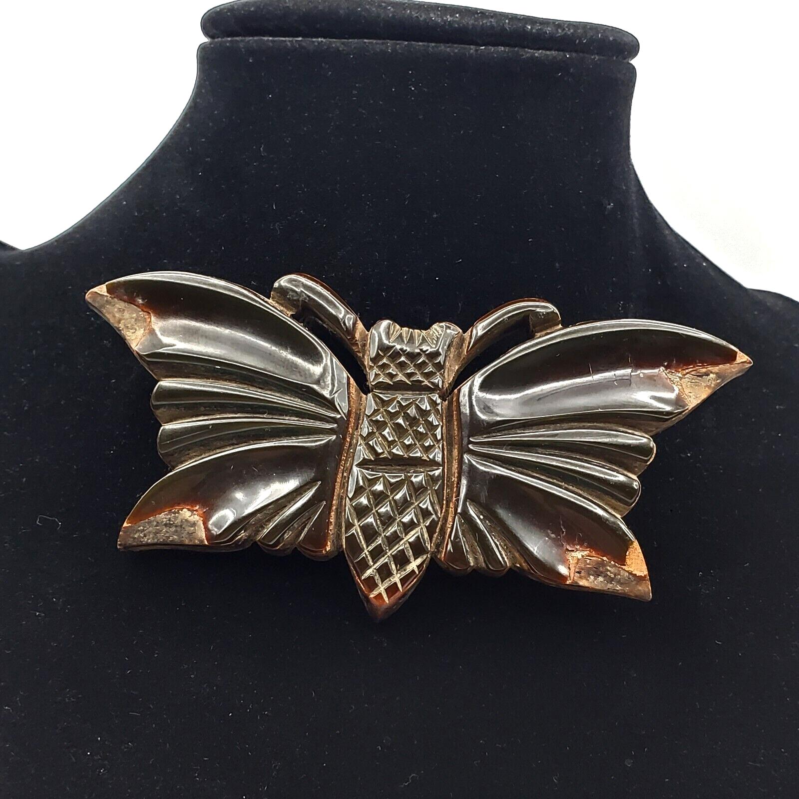 Bakelite Wood Brooch - Etsy