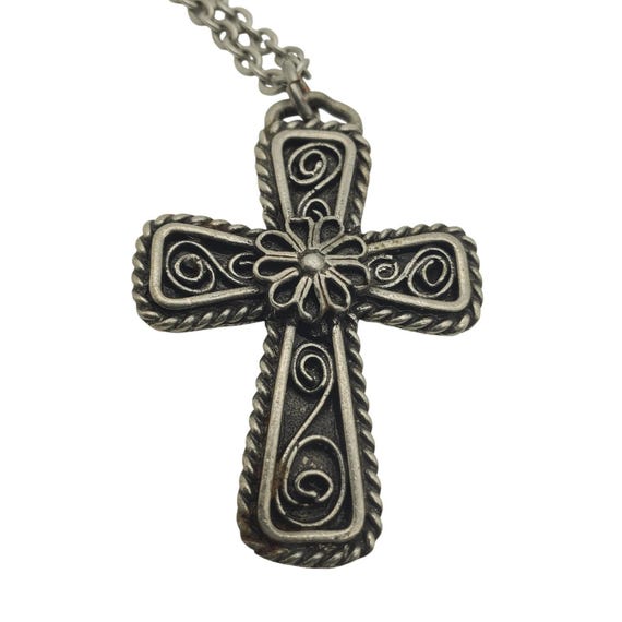 北欧ヴィンテージ Hilde Fostveit 925S ネックレス Havstad Tinn Pewter Cross Pendant Necklace Pectoral C… - Gem