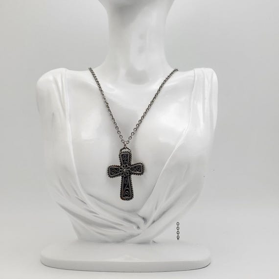 Havstad Tinn Pewter Cross Pendant Necklace Pectoral C… - Gem