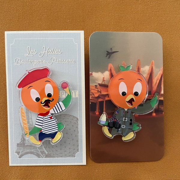 Orange Bird Acrylic Pins