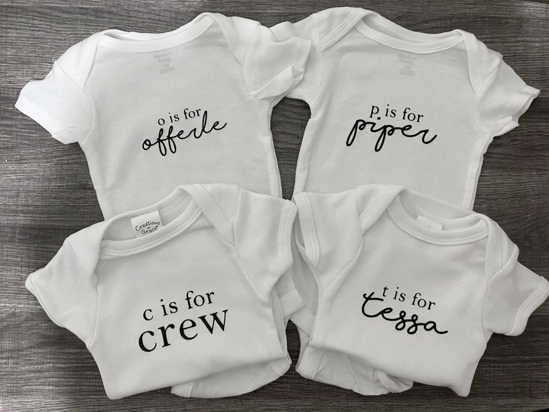 N is for Name name onesie| alphabet name onesie| Baby Onesie letter and name onesie Customized Name Onesie