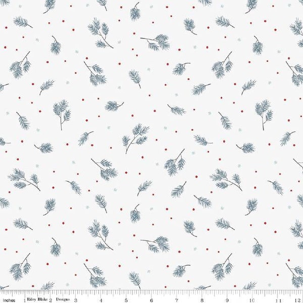 Christmas Fabric - Spruce Off White - Winterland by Amanda Castor for Riley Blake - 100% cotton. C10711 Off White