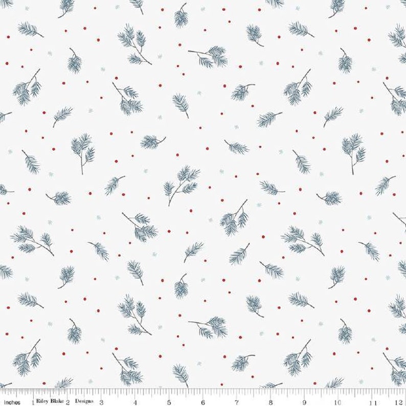 Christmas Fabric Spruce Off White Winterland by Amanda Castor for Riley Blake 100% cotton. C10711 Off White image 1