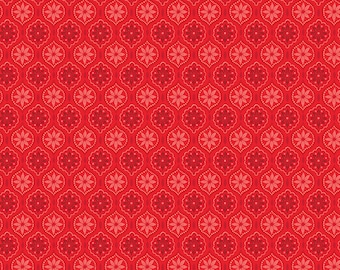 Christmas Fabric - Medallion Red in Snowed In Collection by Heather Peterson for Riley Blake -  100% cotton. C10813