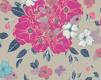 Flower Child Fabric "Flowery Chant Wild" -by Maureen Cracknell for Art Gallery. 100% cotton. FCD-67150