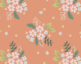 Floral Fabric - "Floral Coral" from Community Collection by Citrus & Mint Designs for Riley Blake Designs.  100% cotton - C11102 Coral