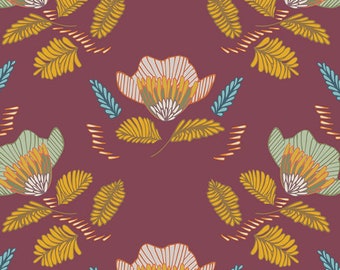 Autumn Vibes Fabric "Pressed Ablossom Auburn" by Maureen Cracknell for Art Gallery Fabrics. Fall leaves.  100% premium cotton. ATV-87203
