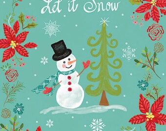 Christmas Fabric Panel - Snowed In Collection by Heather Peterson for Riley Blake - Measures 24" x 44" - 100% cotton. P10818