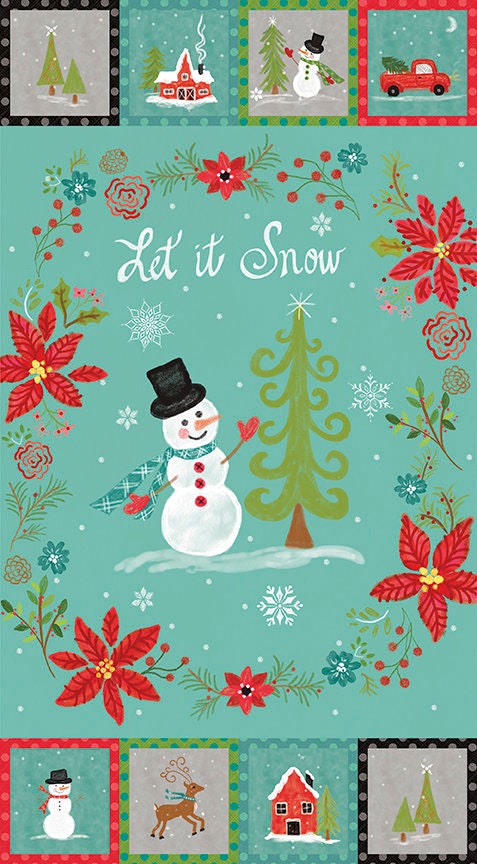 Christmas Fabric Panel - Snowed in Collection by Heather Peterson for ...