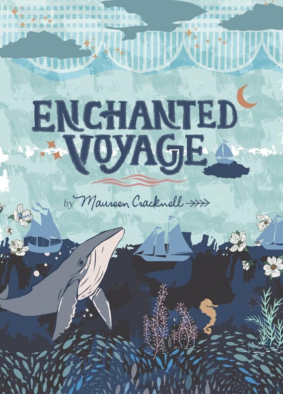 Art Gallery Fabric LAST PIECE Enchanted Voyage by Maureen Cracknell Cotton Woven Fabric High Tide Day ENV-61783 1 yard 24 inches