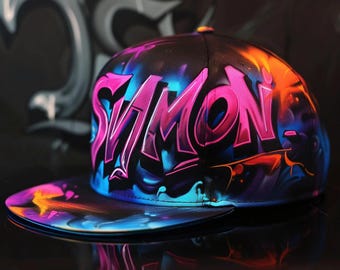 Custom Airbrush Flat Bill Hat