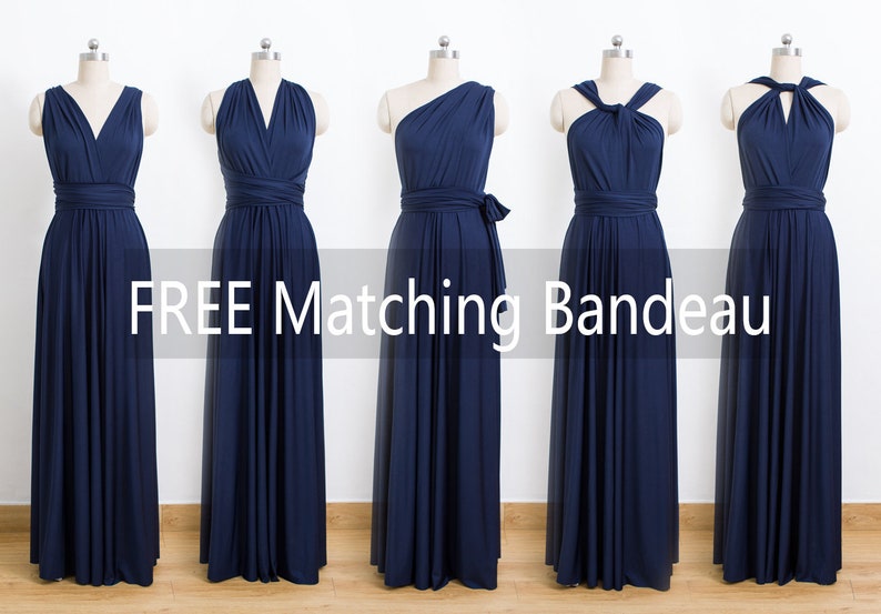 Convertible Bridesmaid Dress formal Dress Wrap Dress Navy Blue Maxi Infinity Dress cheap prom dress Evening Dress,Multiway Dress
