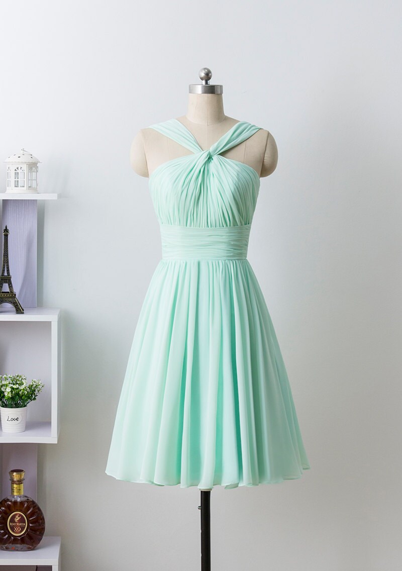 Mint prom dress Bridesmaid Dress Short Chiffon formal dress Etsy
