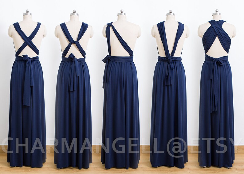 Convertible Bridesmaid Dress formal Dress Wrap Dress Navy Blue Maxi Infinity Dress cheap prom dress Evening Dress,Multiway Dress