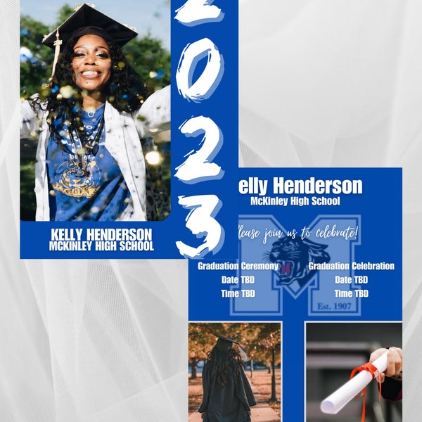 McKinley High School Graduation 2023 Announcement - Custom Editable Commencement Canva Template