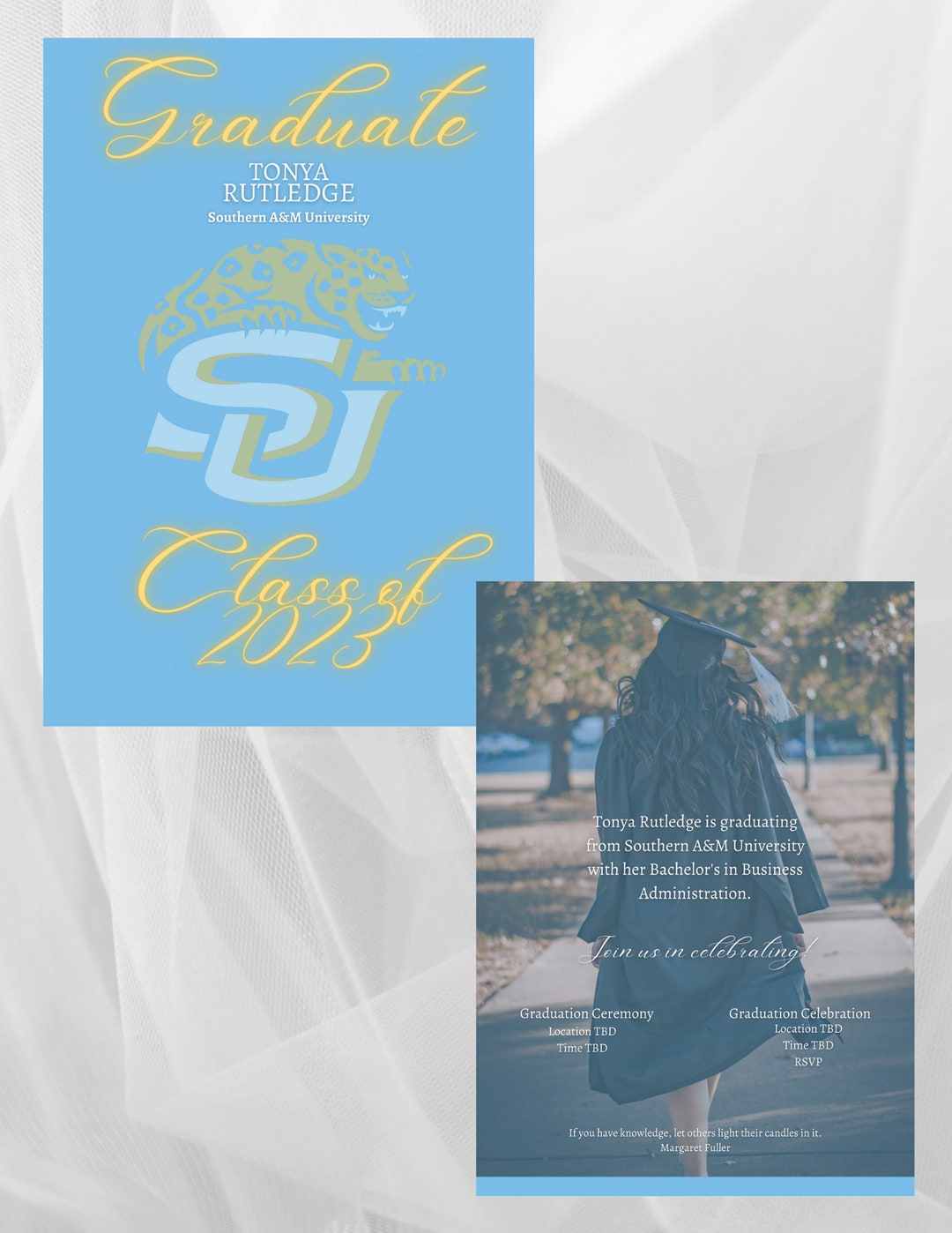 Southern University Graduation Announcement Commencement Announcement