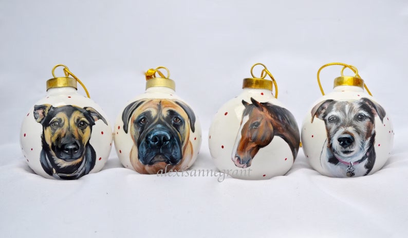 Ornament, Custom Pet Portrait, Hand Painted from Your Photographs, Cat, Dog, Horse, Personalized Gift, Christmas Gift, Holiday Decor image 5