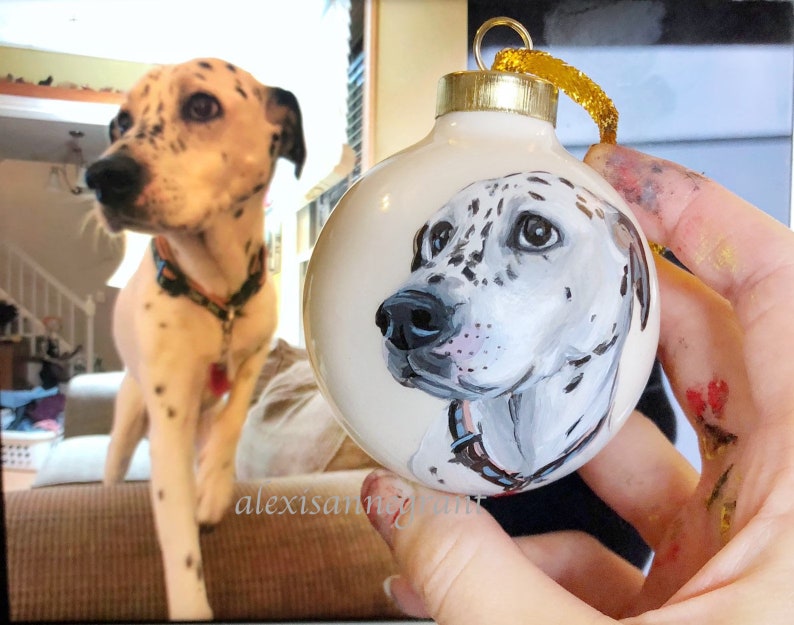 Ornament, Custom Pet Portrait, Hand Painted from Your Photographs, Cat, Dog, Horse, Personalized Gift, Christmas Gift, Holiday Decor image 6