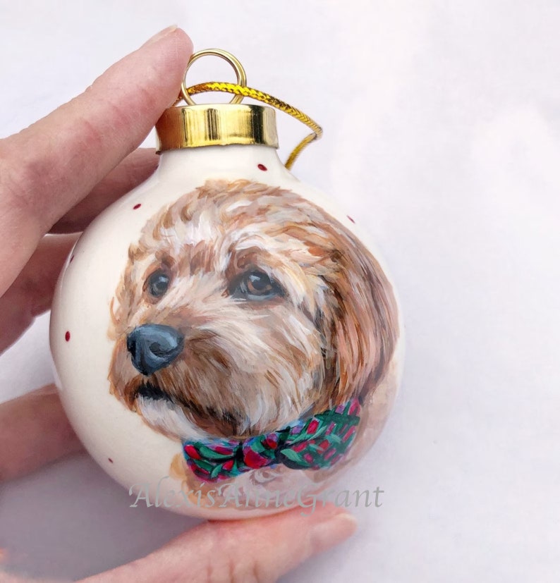 Ornament, Custom Pet Portrait, Hand Painted from Your Photographs, Cat, Dog, Horse, Personalized Gift, Christmas Gift, Holiday Decor image 4