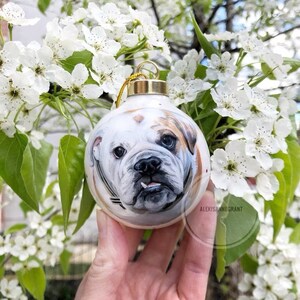 Custom Ornament, Pet Portrait, Dog Bauble, Dog Portrait, Cat Mom Gift, Wedding Gift, Bridal Shower Gift, Painted From Photo, Holiday Gifts image 5