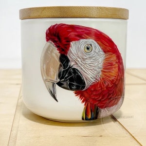 Pet Portrait Urn, Hand Painted, Ceramic Jar with Wood Lid, small pet up to 10lbs image 4