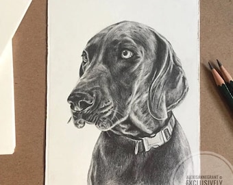 Custom Pet Portrait, Black and White Pencil Drawing from Your Photo, Personalized Gift