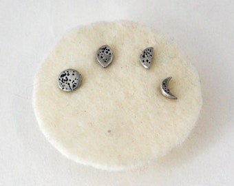 Moon Phase four earring set - Sterling Silver