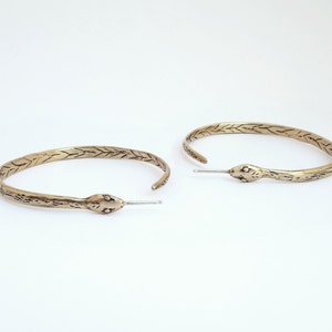 Snake Hoop Earrings image 2