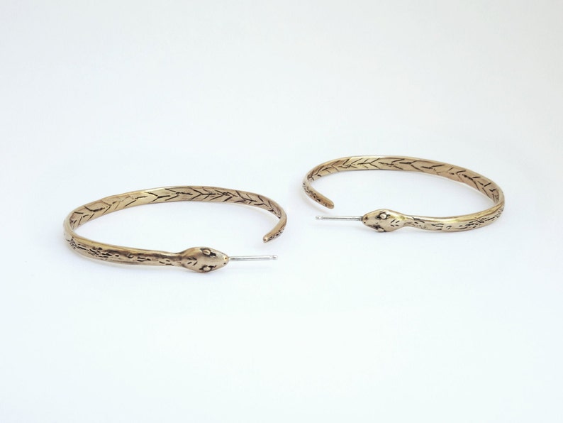 Snake Hoop Earrings image 2