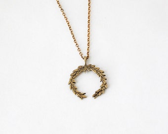 Laurel Wreath necklace- Brass