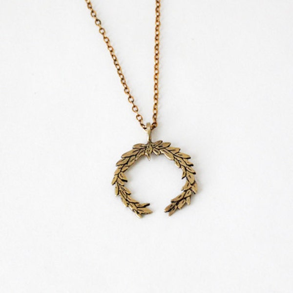 Laurel Wreath necklace- Brass