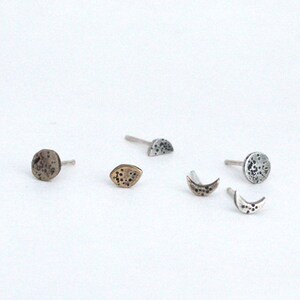 Moon Phase four earring set Sterling Silver image 3