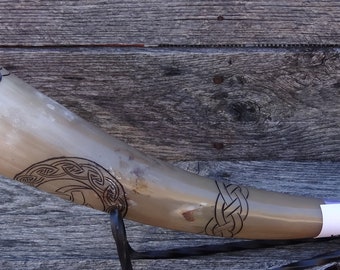 Viking Drinking Horn -- Triple Horns of Odin- 17" Long 14 ounces- #1625