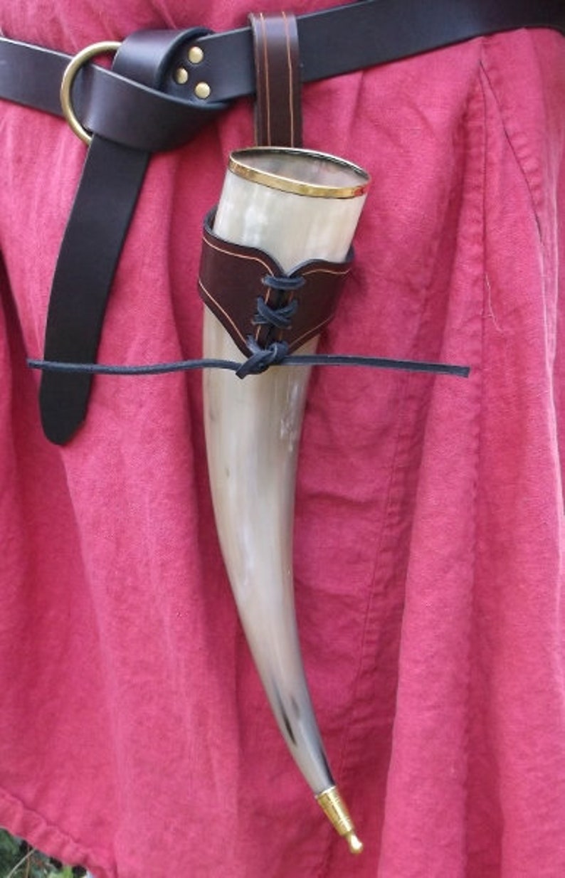 Drinking Horn Belt Frog Viking Horn Holster Viking Drinking Etsy