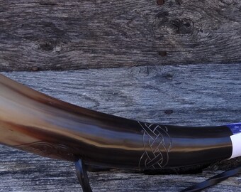 Viking Drinking Horn --Triple Horns of Odin Horn- 18" long 10 ounces #1621