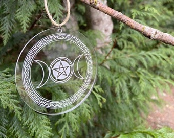 Adorno Yule - Luna Triple con Pentagrama